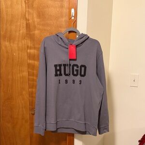 HUGO Men's Charcoal Hoodie Sweater